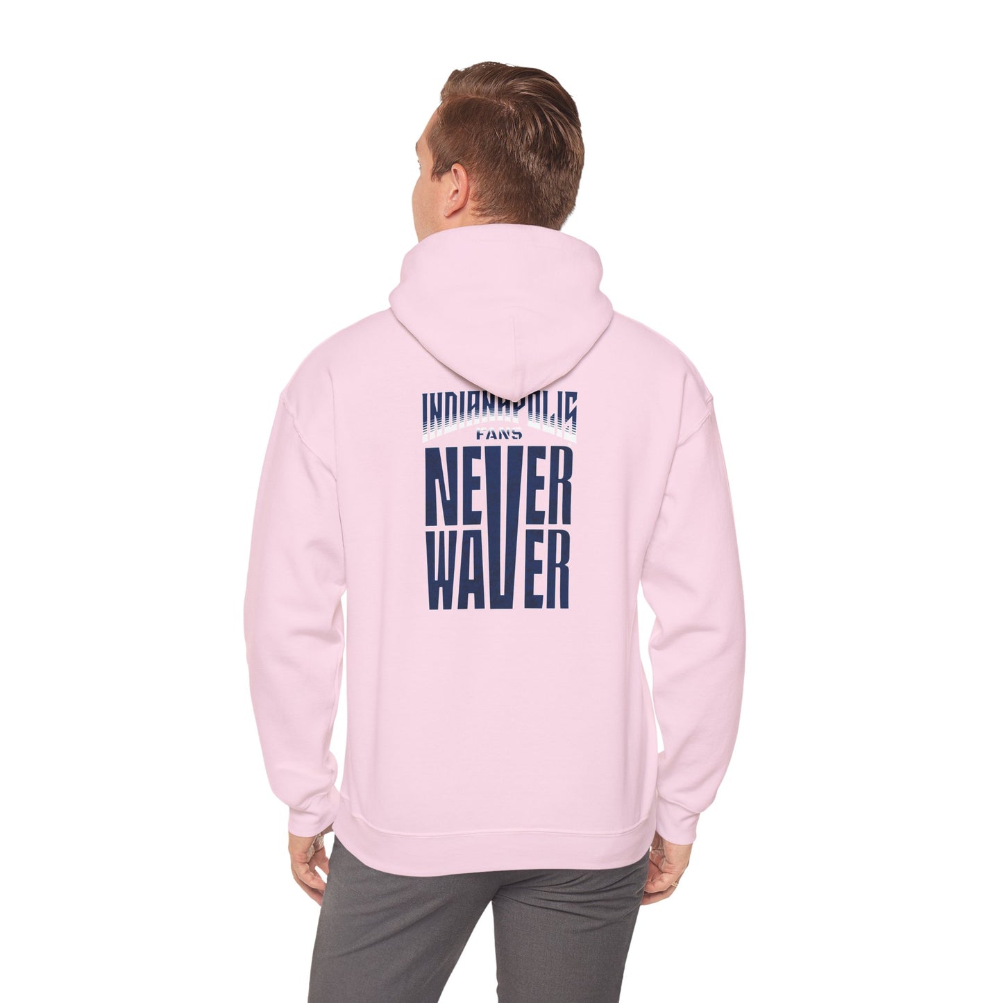 Indianapolis Fans Never Waver Unisex Heavy Blend™ Hooded Sweatshirt - Comfortable and Stylish for Everyday Wear - Never Waver