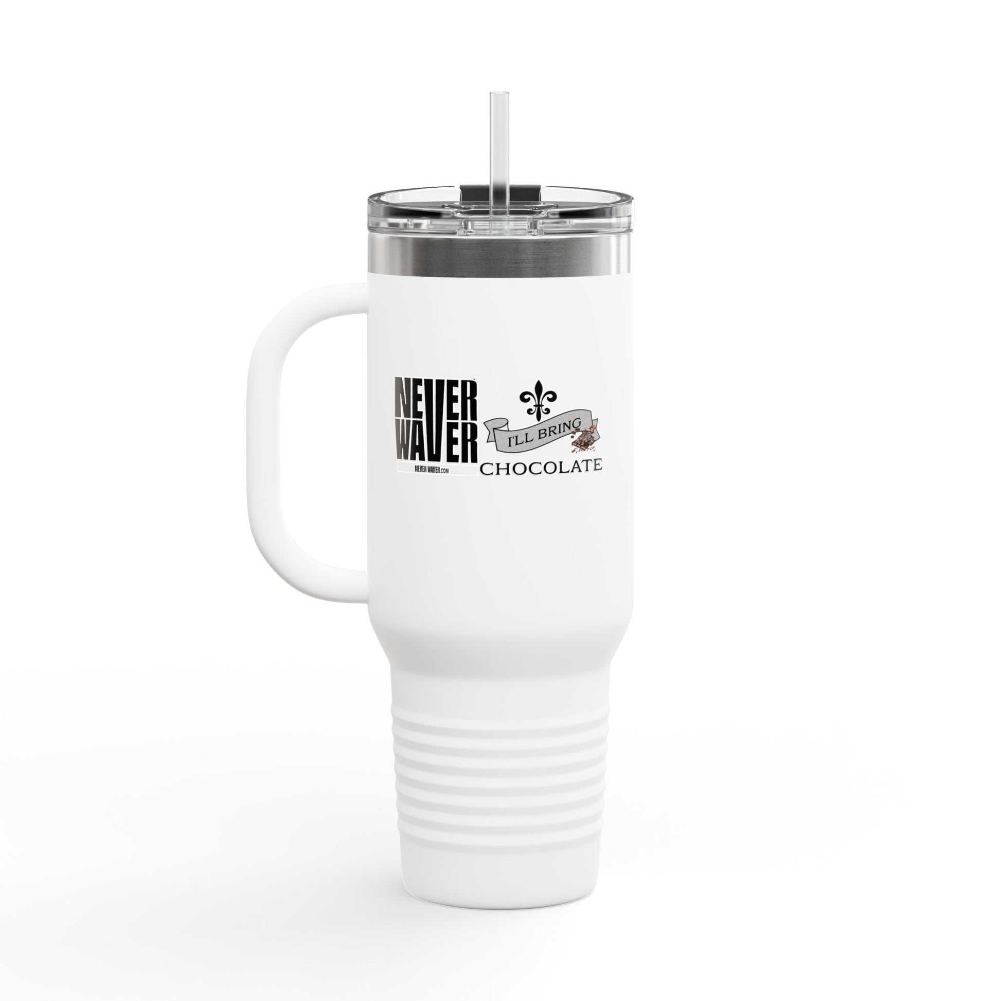 Never Waver I'll Bring The Chocolate Insulated Travel Mug, 40oz - Never Waver