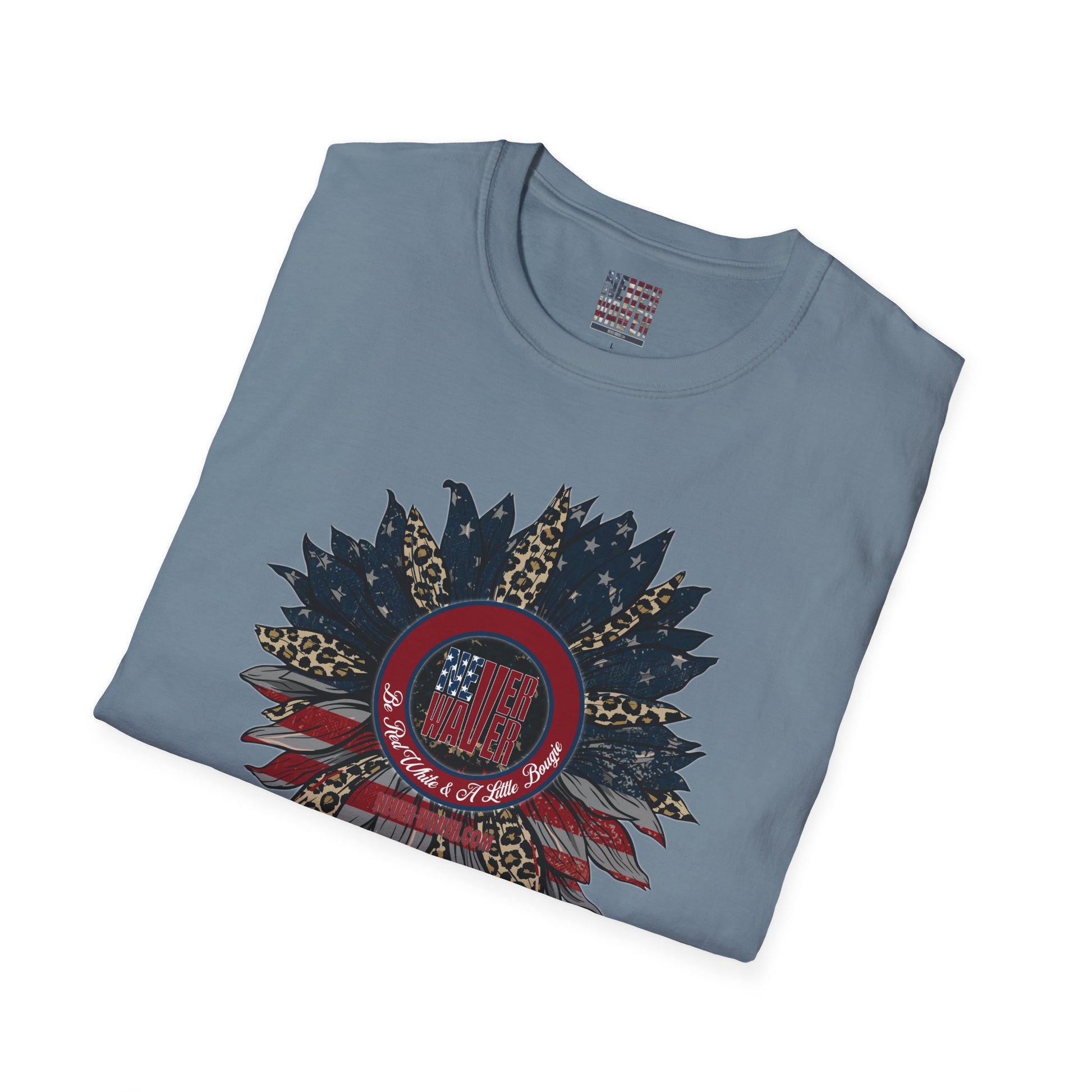 Never Waver Be Red White & a Little Bougie Unisex Softstyle T-Shirt - Never Waver