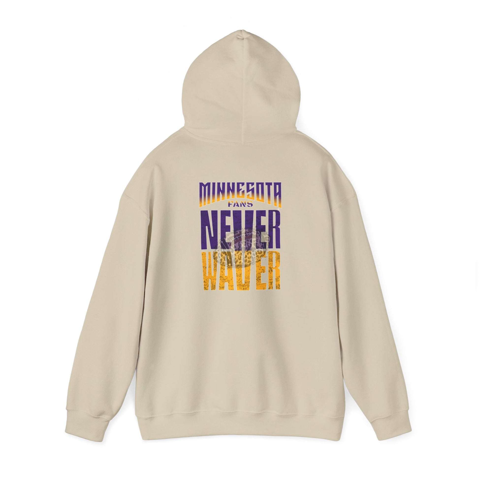 Minnesota Fans Never Waver w Leopard Football Unisex Heavy Blend™ Hooded Sweatshirt - Never Waver Design - Never Waver