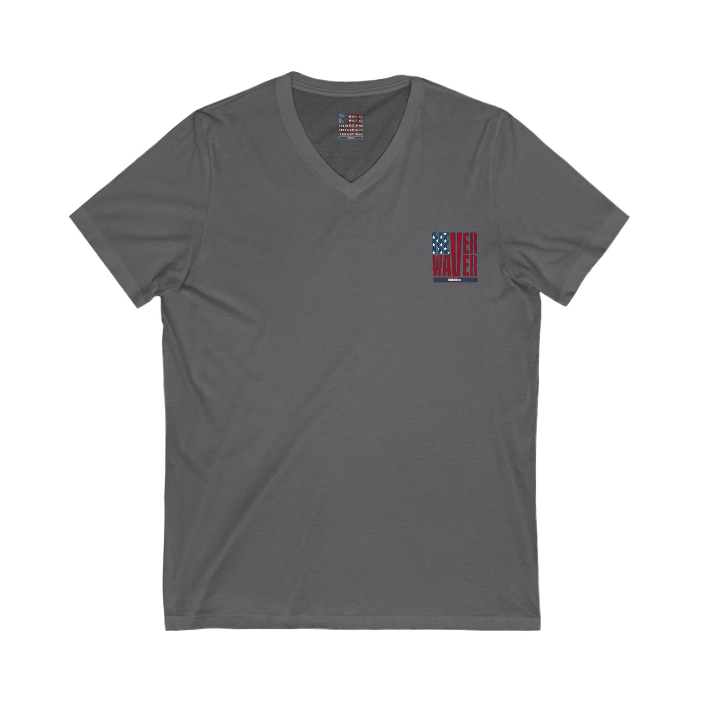 Never Waver Like This Mom V-Neck Tee for Moms - Patriotic Short Sleeve Shirt - Never Waver