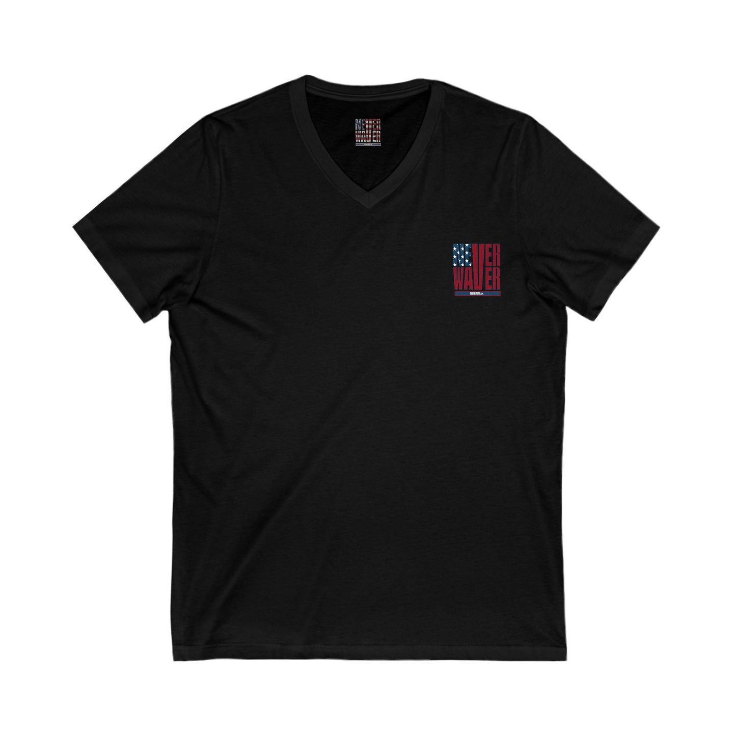 Never Waver Like This Mom V-Neck Tee for Moms - Patriotic Short Sleeve Shirt - Never Waver