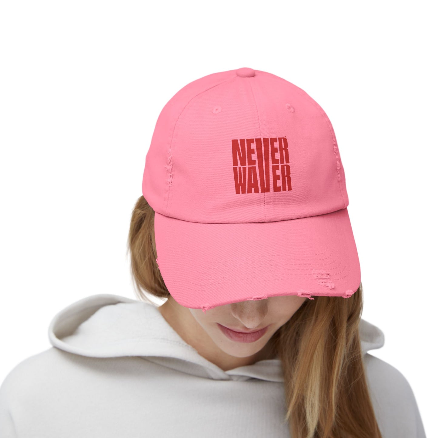 Distressed Cap - Never Waver Statement Hat for Everyday Style