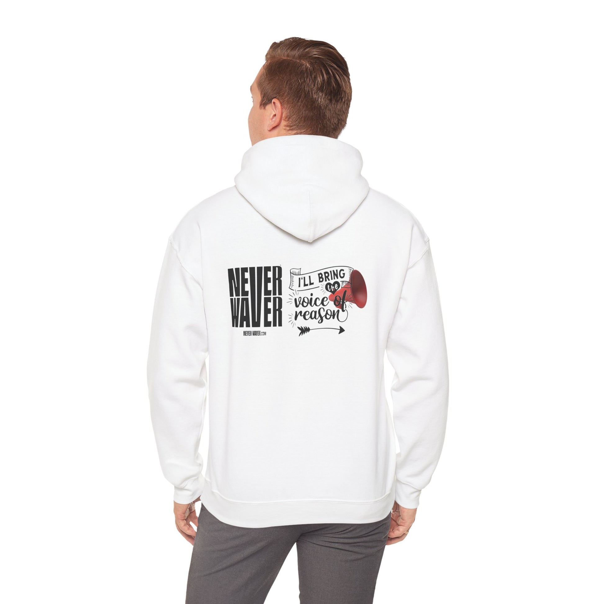 Unisex Heavy Blend™ Hooded Sweatshirt - "Never Waver I'll Bring The  Voice of Reason" Inspirational Hoodie - Never Waver