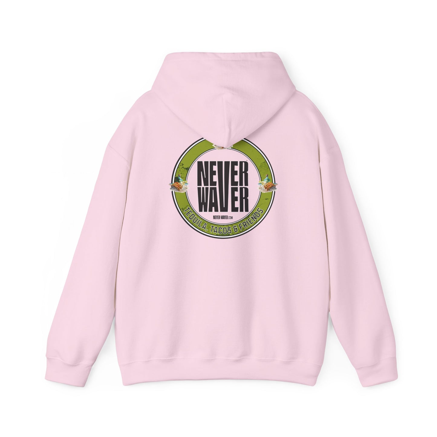 Eco-Friendly Unisex Hoodie: "Never Waver Tequila, Tacos, And Friends" - Never Waver