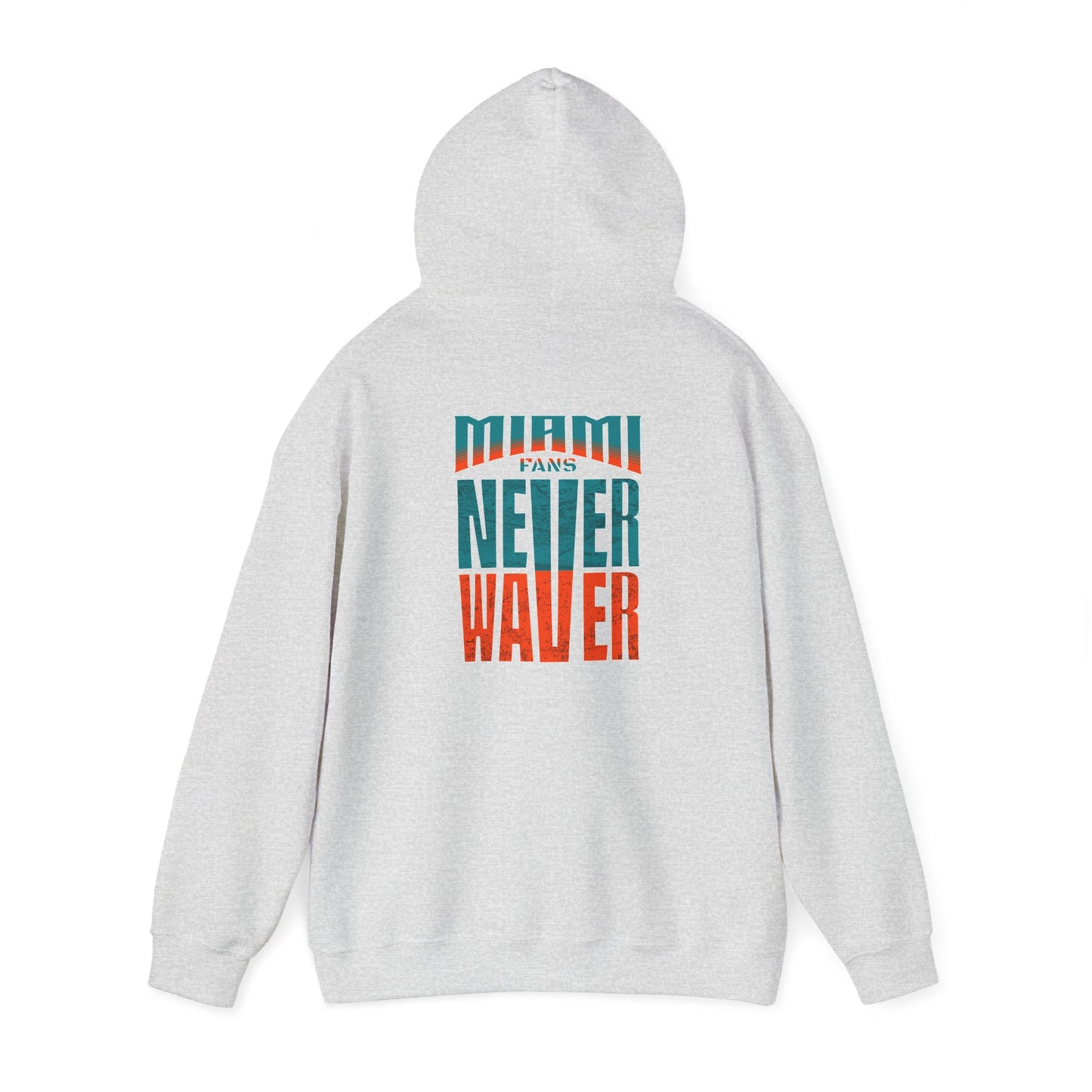 Unisex Heavy Blend™ Hooded Sweatshirt - "Miami Fans Never Waver" Inspirational Hoodie - Never Waver