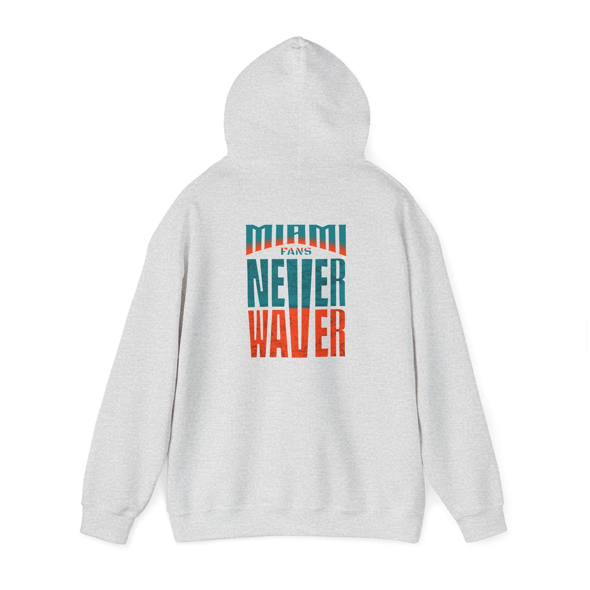 Unisex Heavy Blend™ Hooded Sweatshirt - "Miami Fans Never Waver" Inspirational Hoodie - Never Waver