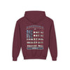 Youth Heavy Blend Hoodie - "America Never Waver " Motivational Sweatshirt - Never Waver