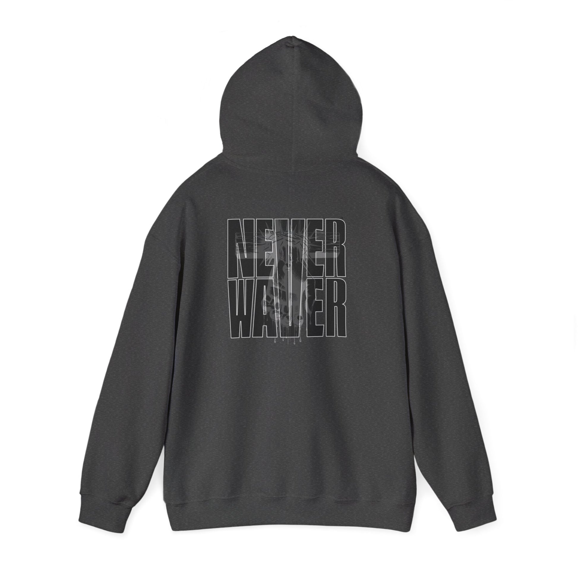 Never Waver” Jesus t-shirt might eye-catching design that reflects a steadfast faith and confidence in Christ.  Hoodie - Unisex Heavy Blend™ Sweatshirt - Never Waver