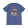 Unisex V-Neck Tee - 'America Never Wavers' Patriotic Shirt - Never Waver