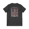 Unisex V-Neck Tee - 'America Never Wavers' Patriotic Shirt - Never Waver