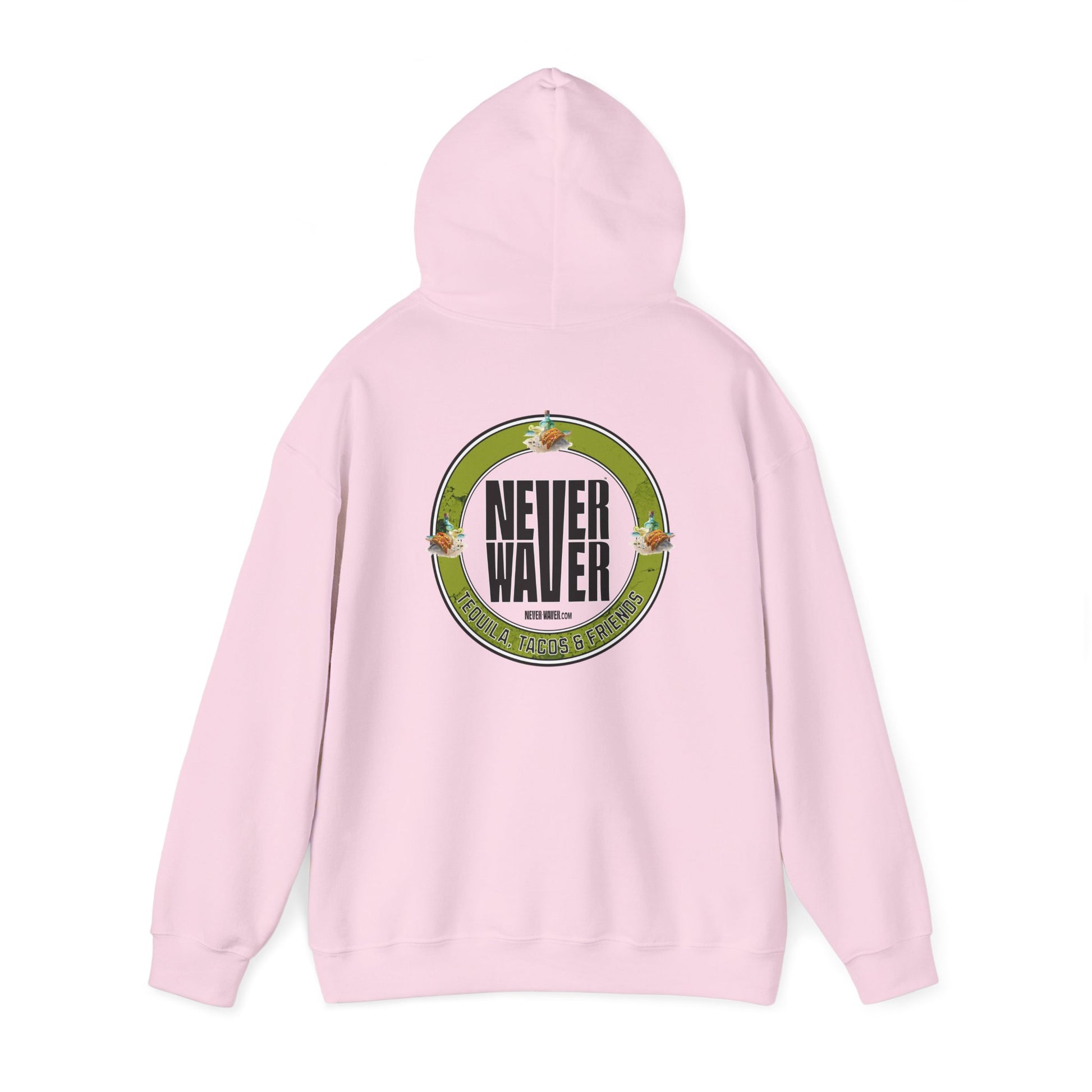 Eco-Friendly Unisex Hoodie: "Never Waver Tequila, Tacos, And Friends" - Never Waver