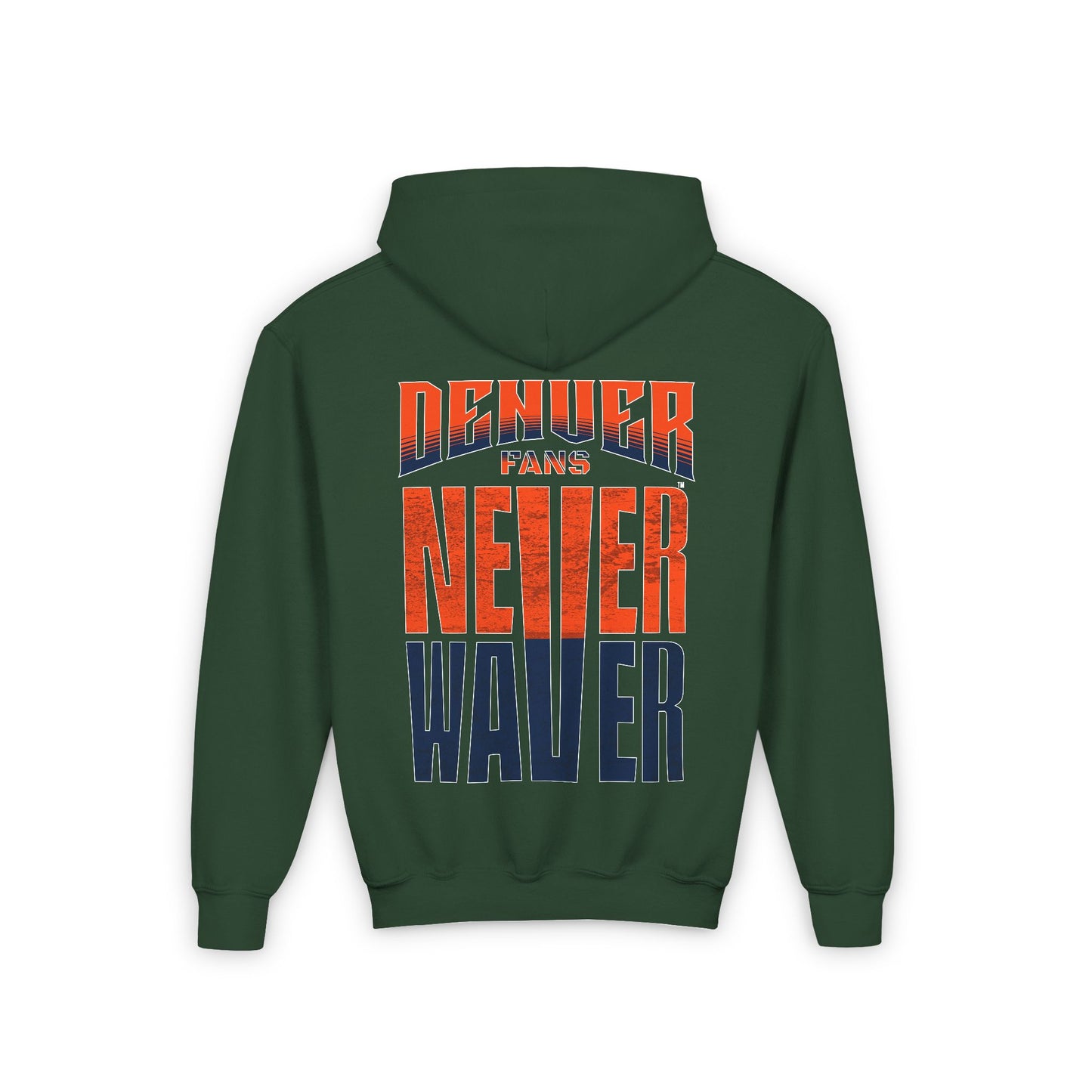 Denver Fans Never Waver Youth Heavy Blend Hooded Sweatshirt - Never Waver