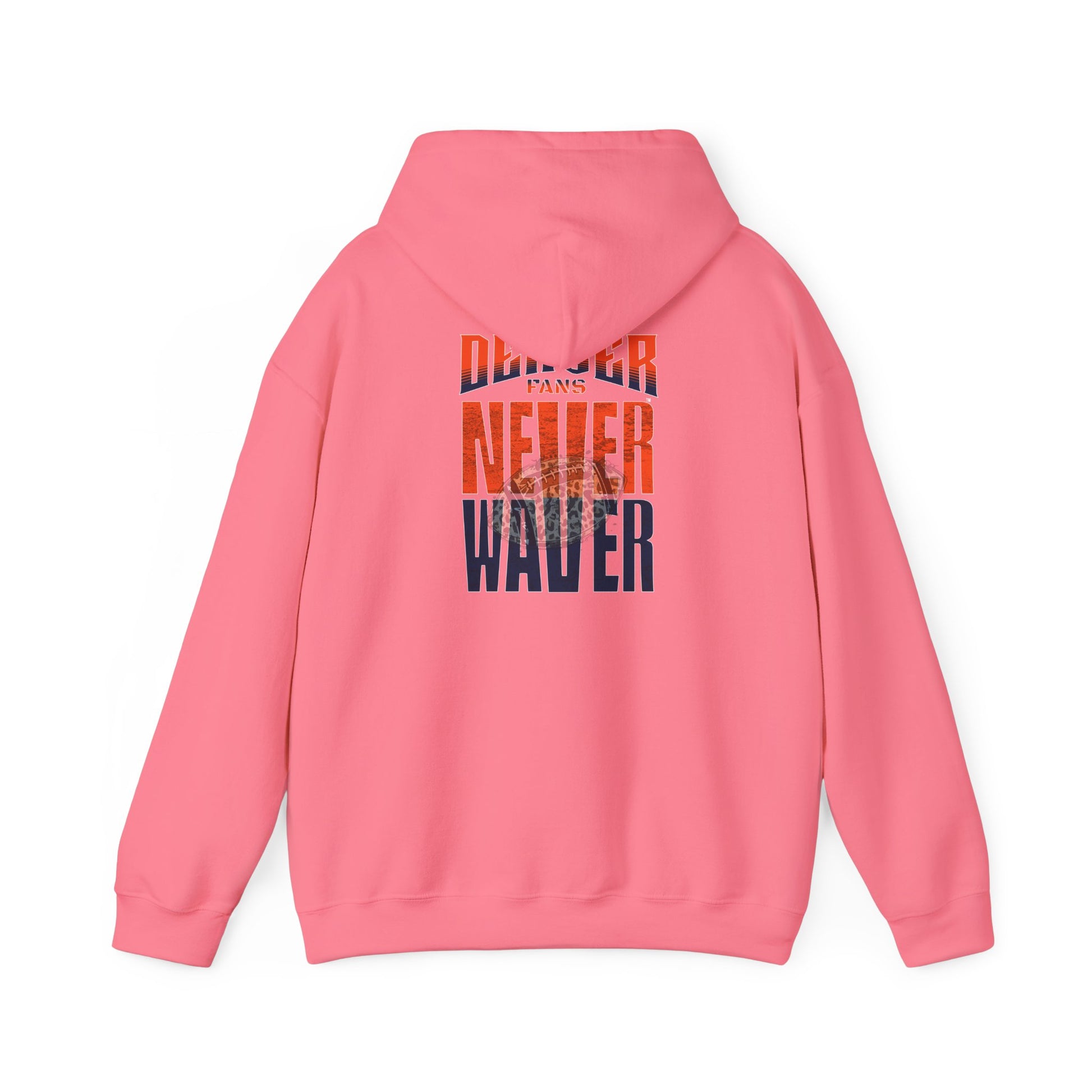 Unisex Heavy Blend™ Hooded Sweatshirt - Denver Fans Never Waver W Leopard Football Motivation - Never Waver
