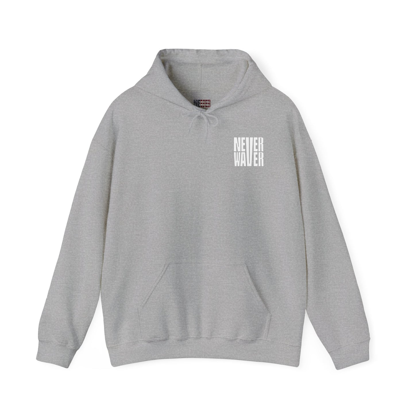 Never Waver” Jesus a bold, eye-catching design that reflects a steadfast faith and confidence in Christ. Hoodie - Unisex Heavy Blend™ Sweatshirt - Never Waver