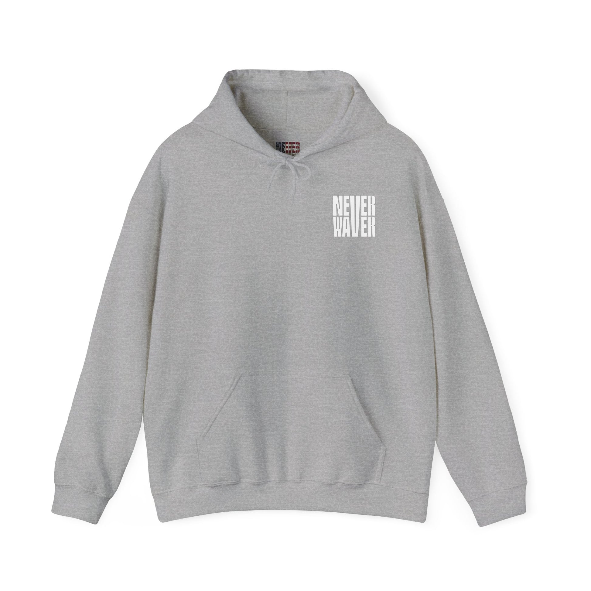 Never Waver” Jesus a bold, eye-catching design that reflects a steadfast faith and confidence in Christ. Hoodie - Unisex Heavy Blend™ Sweatshirt - Never Waver