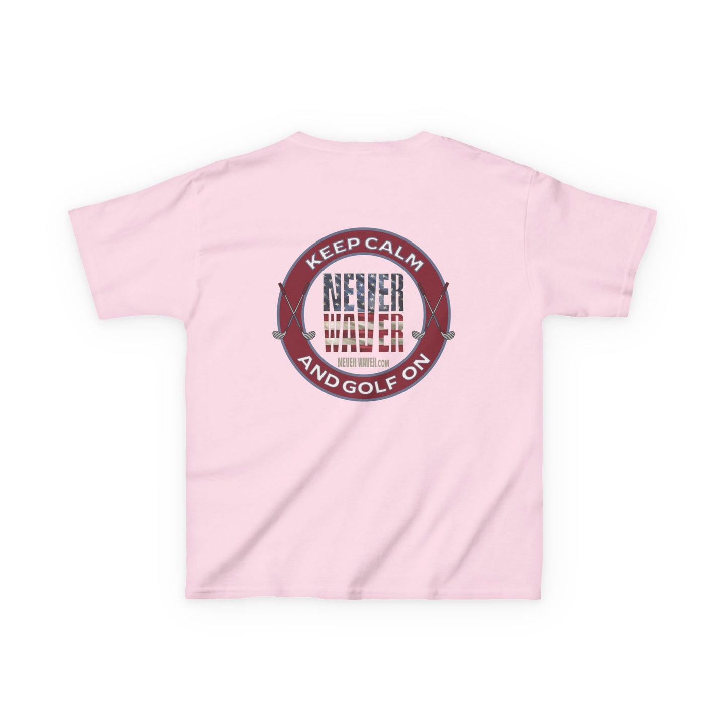 Kids Golf Tee - Keep Calm Never Waver and Golf On - Never Waver