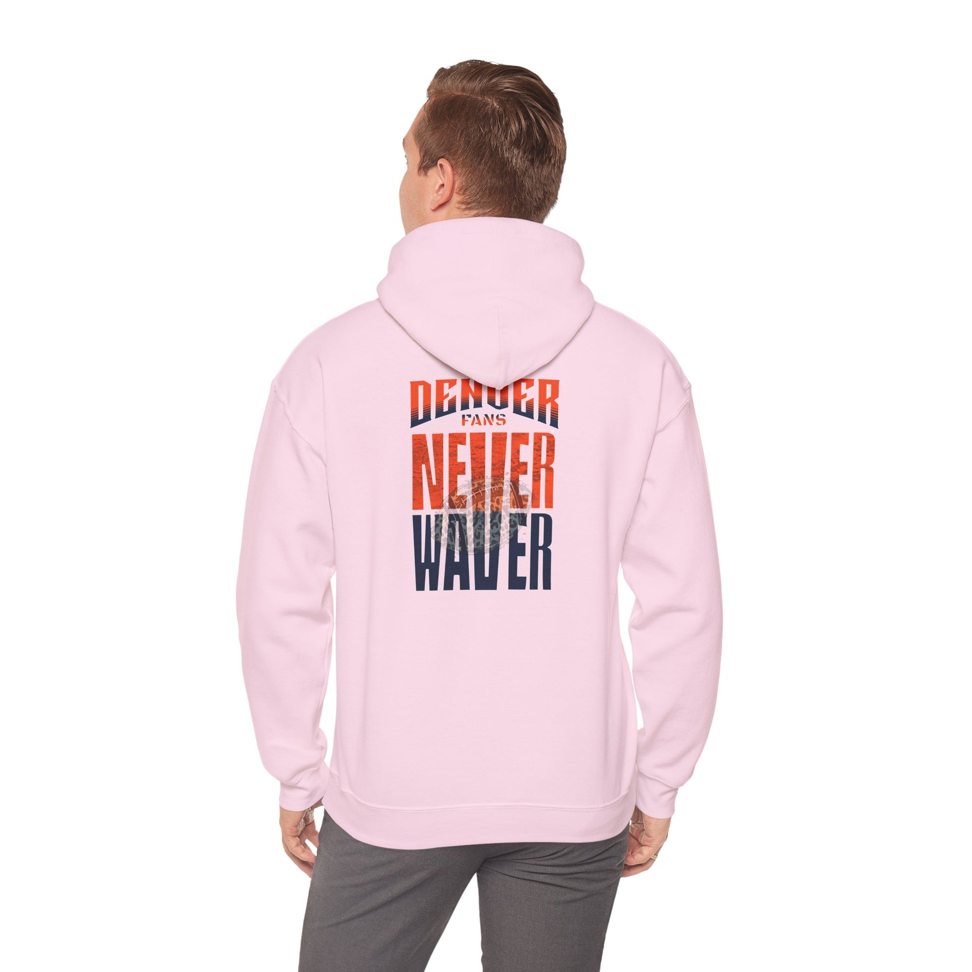 Unisex Heavy Blend™ Hooded Sweatshirt - Denver Fans Never Waver W Leopard Football Motivation - Never Waver