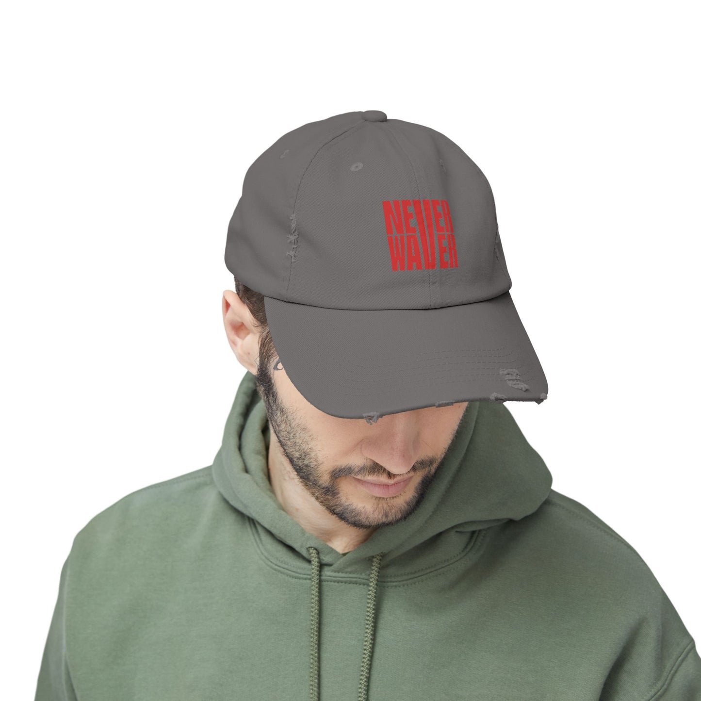 Distressed Cap - Never Waver Statement Hat for Everyday Style