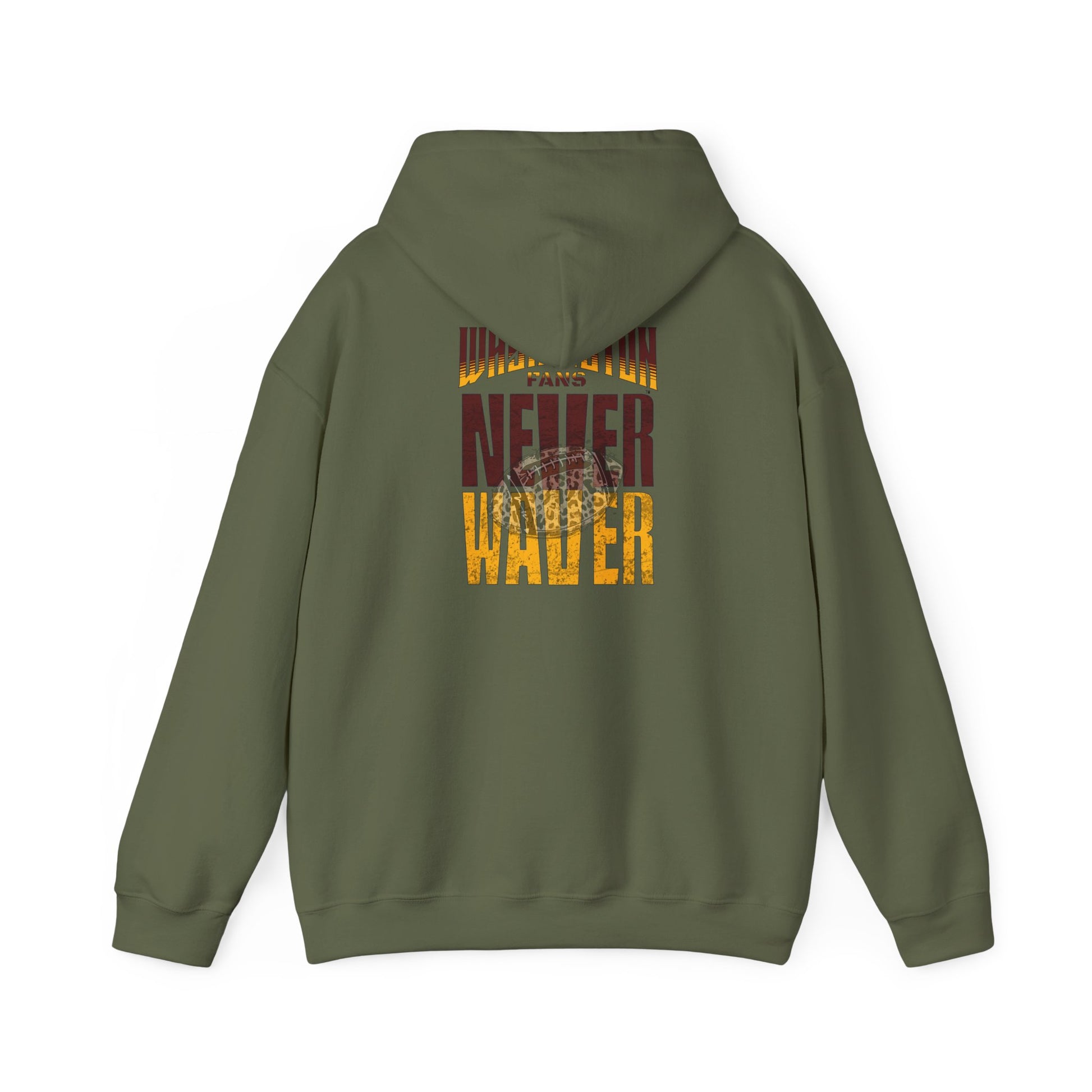 Unisex Heavy Blend™ Hooded Sweatshirt - Washington Fans Never Waver W Leopard Football- Perfect for Sports Fans - Never Waver
