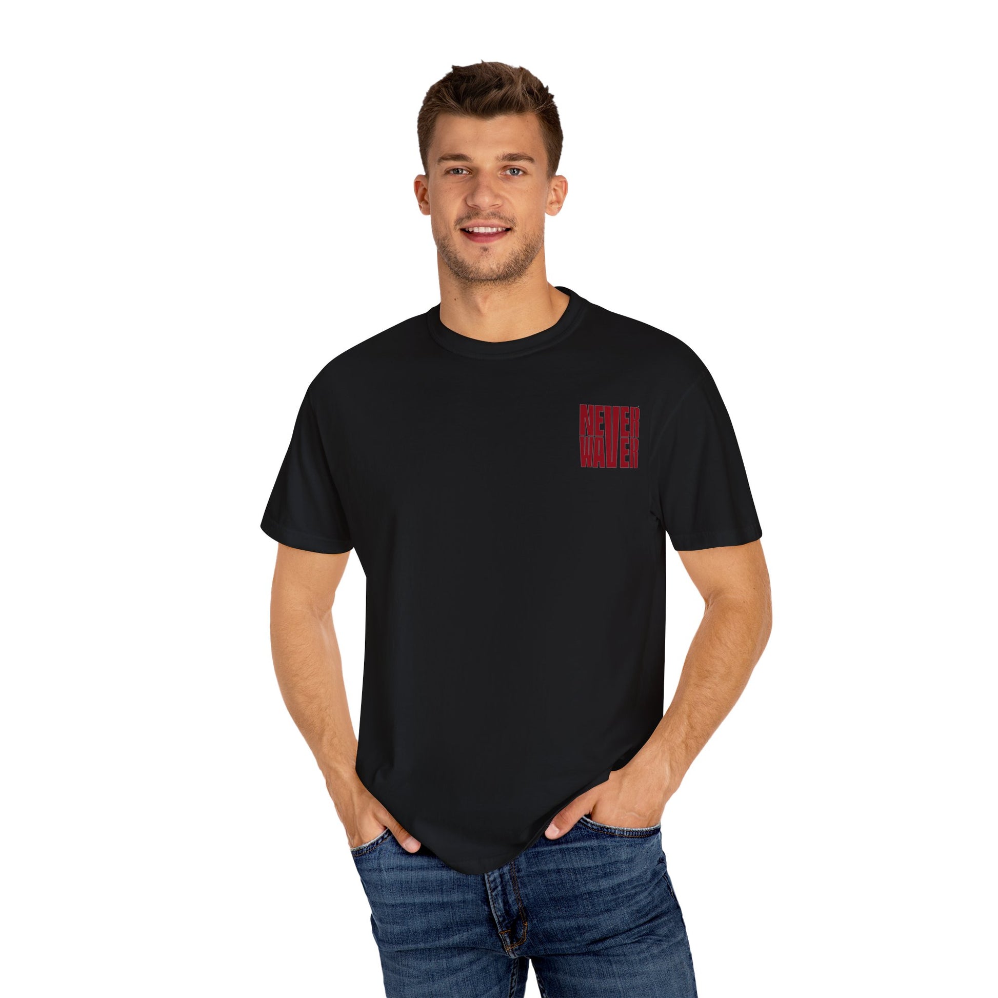 Unisex Garment-Dyed T-Shirt - 'Never Waver Just A Mom Trying Not to Raise A&&holes' Design - Never Waver