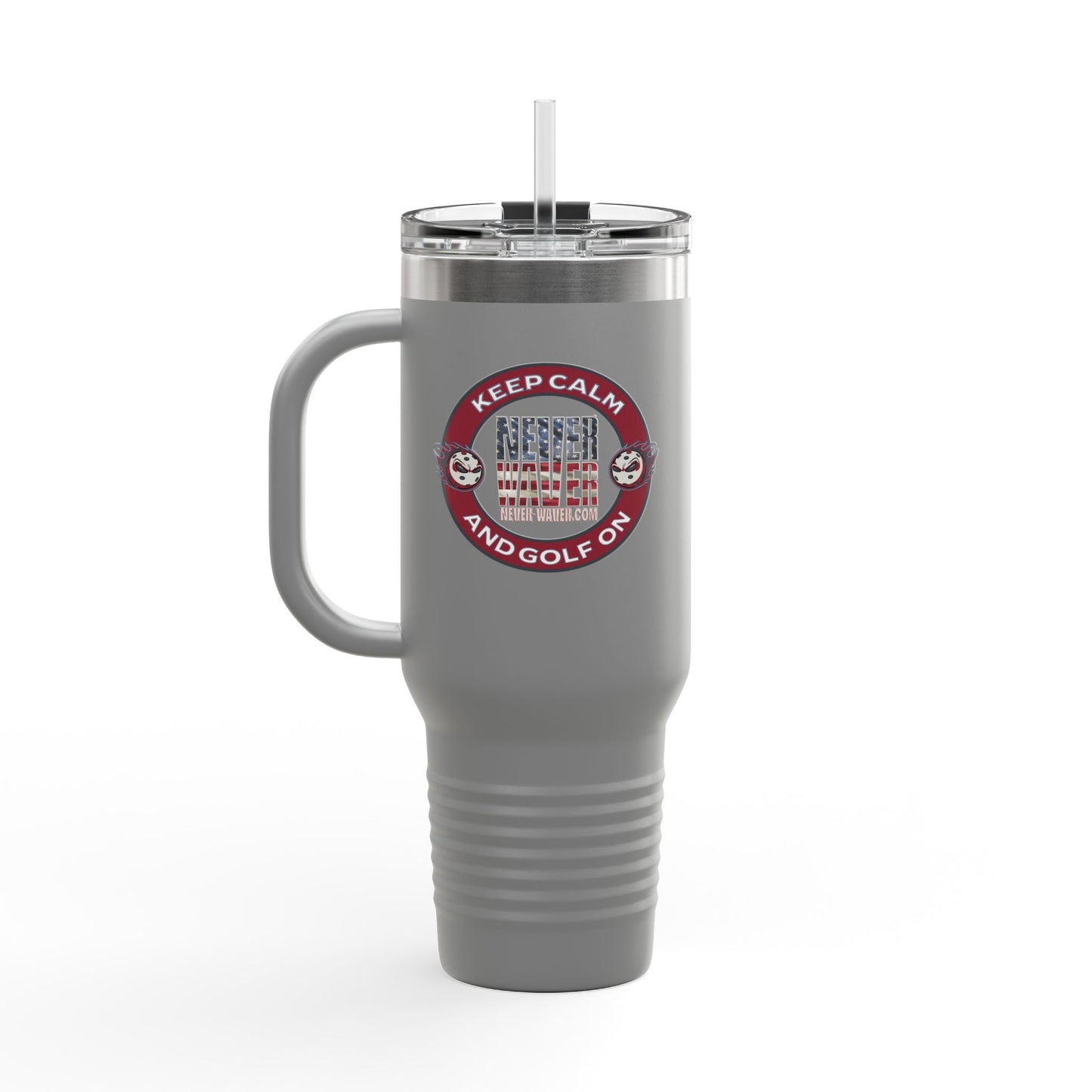 Insulated Travel Mug - "Never Waver Golf" - 40oz Sporty Drinkware - Never Waver