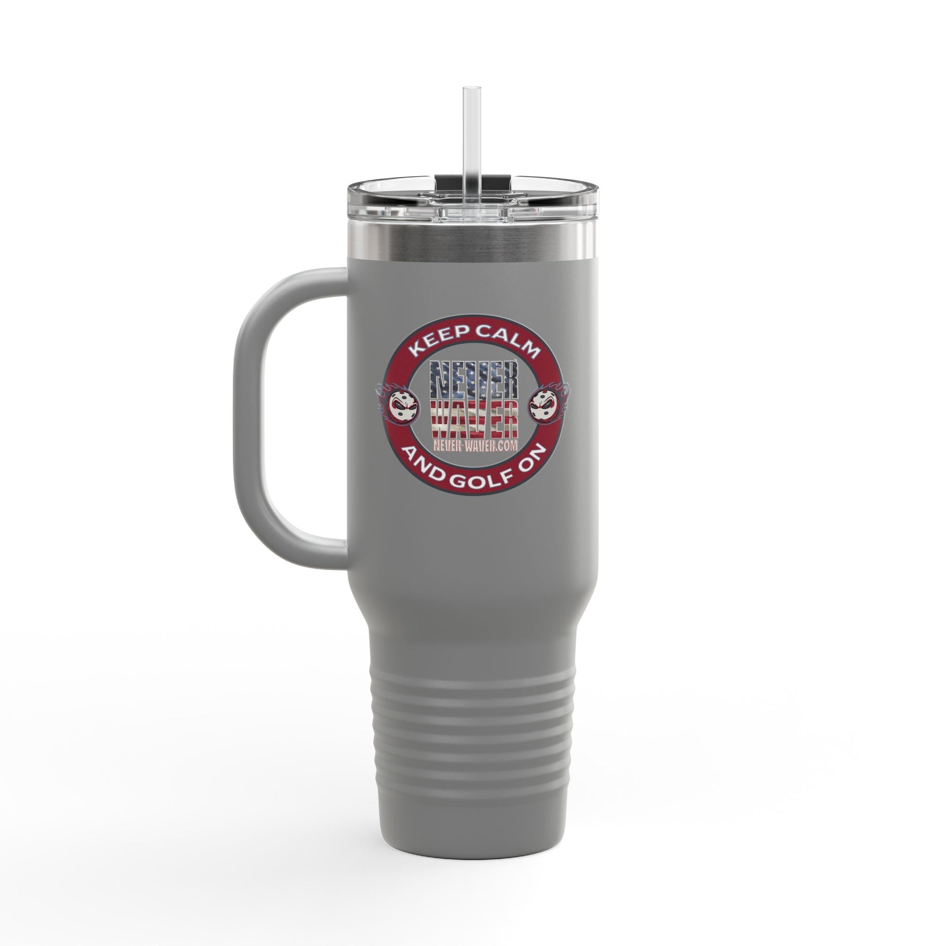 Insulated Travel Mug - "Never Waver Golf" - 40oz Sporty Drinkware - Never Waver