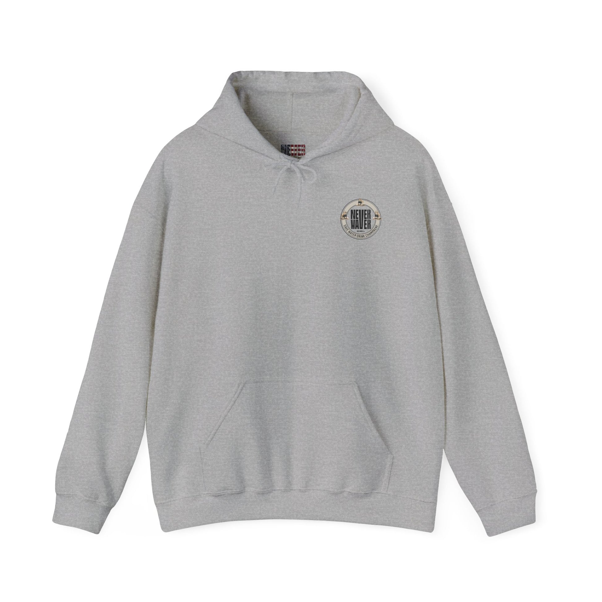 Eco-Friendly Unisex Hoodie: "Never Waver Save Water Drink Champagne" - Never Waver