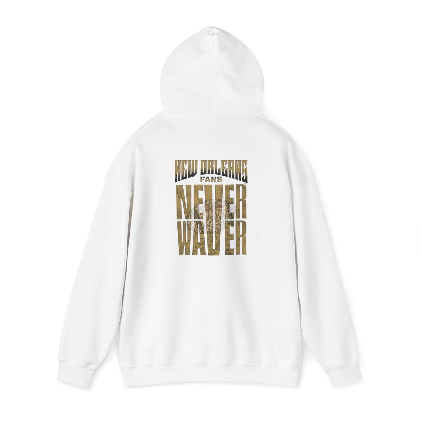 New Orleans Fans Never Waver W Leopard Football Hoodie - Unisex Heavy Blend™ Sweatshirt for Fans - Never Waver