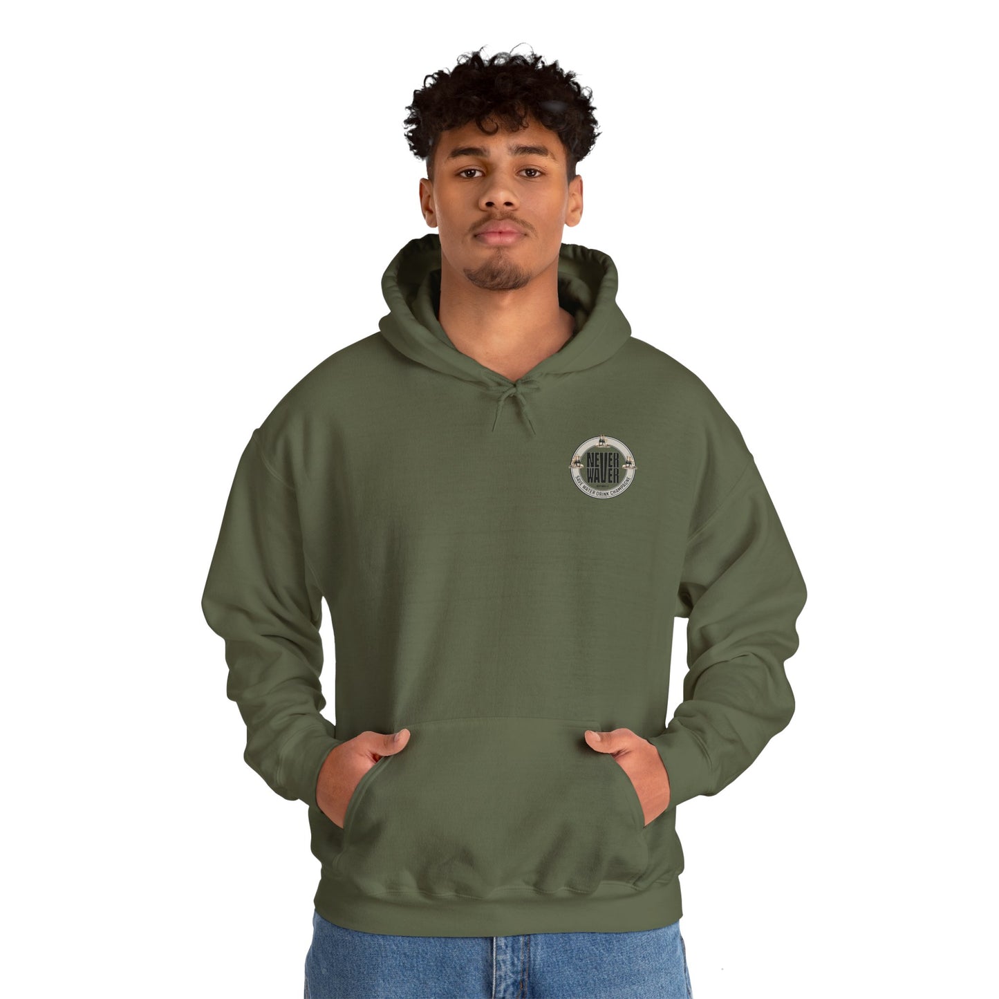 Eco-Friendly Unisex Hoodie: "Never Waver Save Water Drink Champagne" - Never Waver