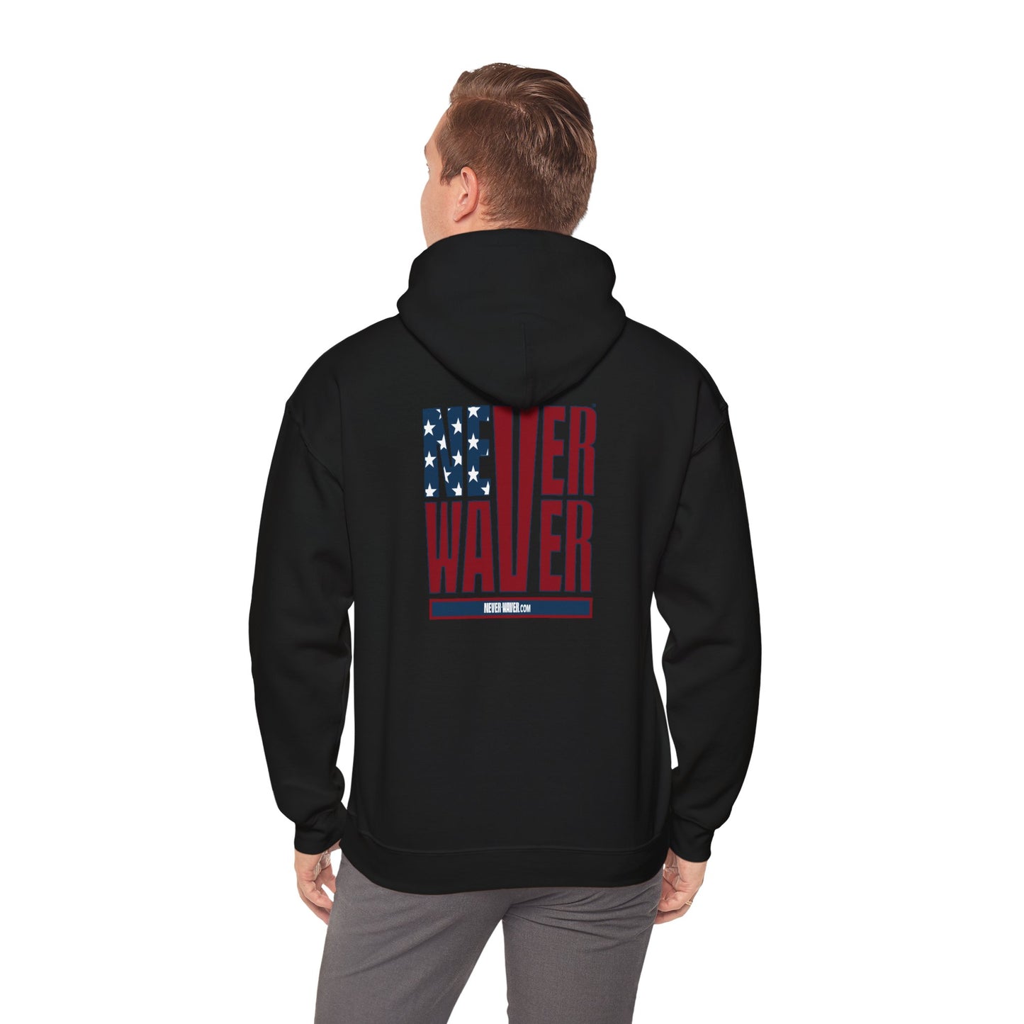 Patriotic Unisex Heavy Blend Hoodie - Never Waver Design - Never Waver