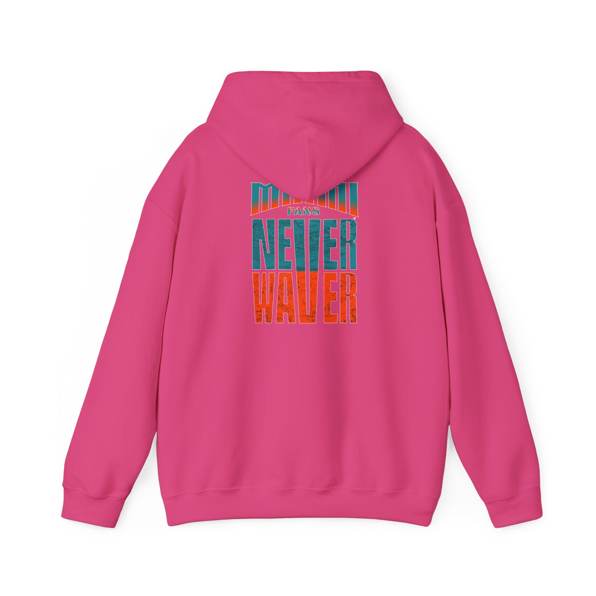 Unisex Heavy Blend™ Hooded Sweatshirt - "Miami Fans Never Waver" Inspirational Hoodie - Never Waver