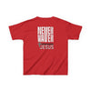 Kids Golf Tee -Never Waver” Jesus a bold, eye-catching design that reflects a steadfast faith and confidence in Christ. - Never Waver