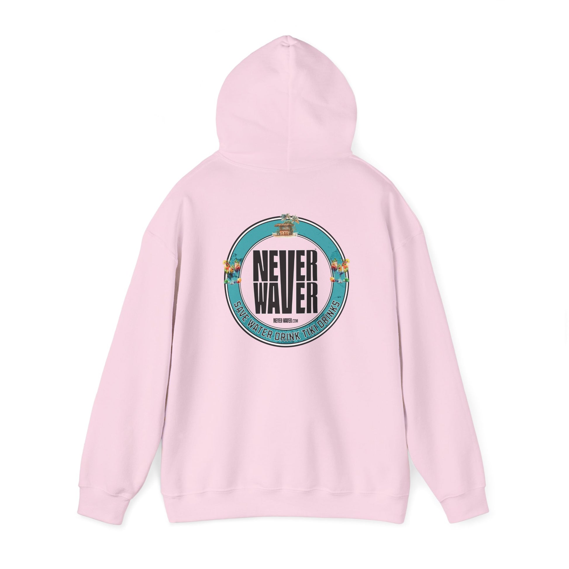 Eco-Friendly Unisex Hoodie: "Never Waver Save Water Drink Tiki Drinks" - Never Waver