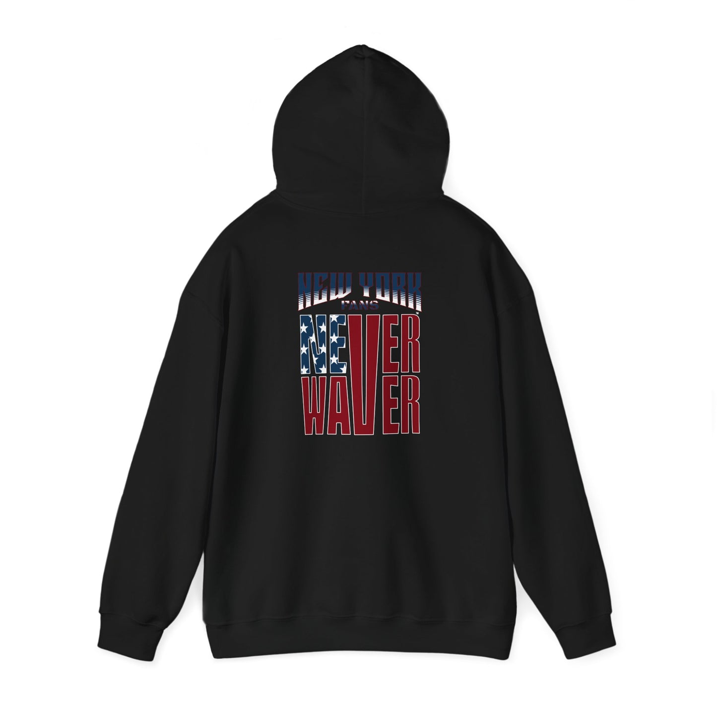 Unisex Heavy Blend™ Hoodie - 'New York Fans Never Waver' American Flag Design - Never Waver