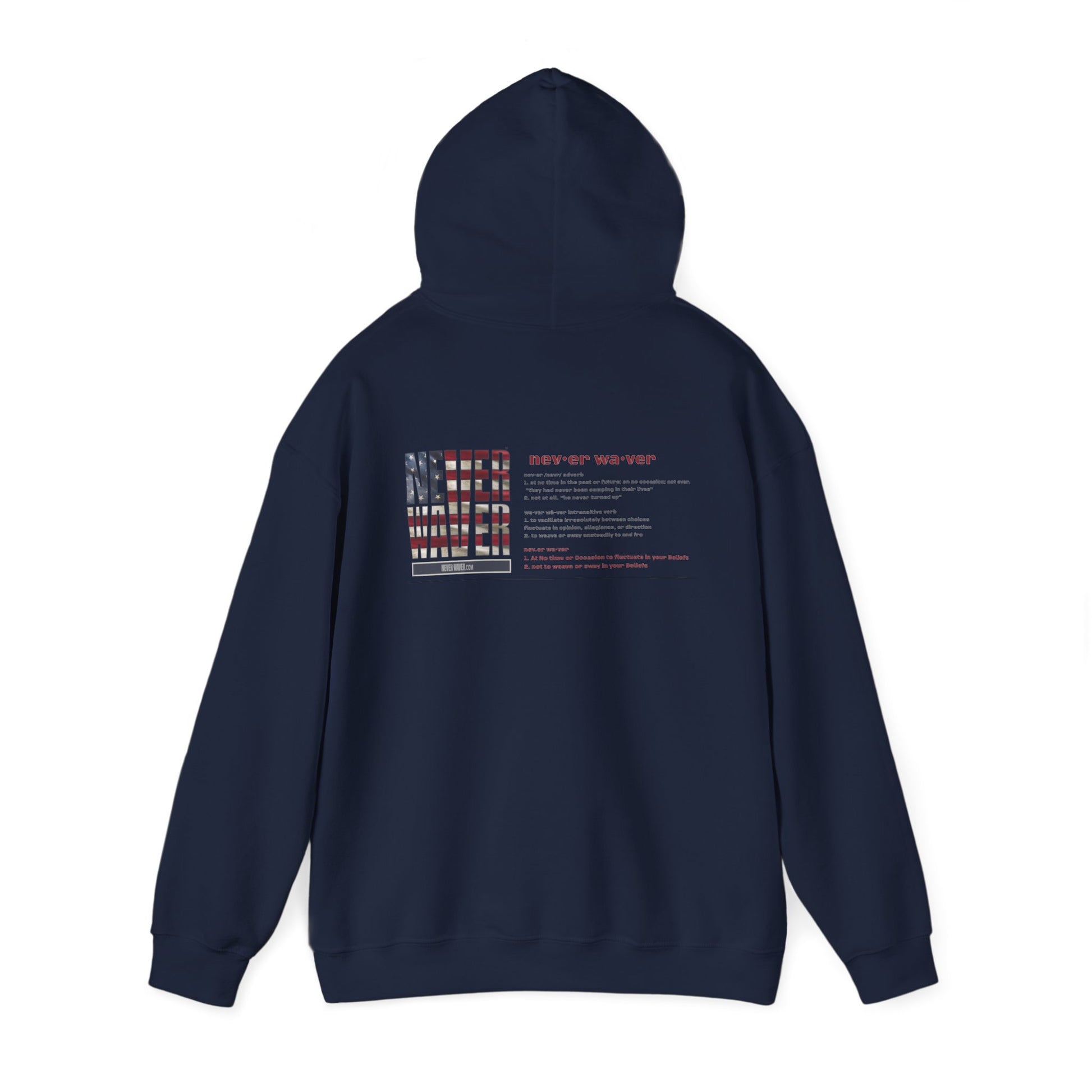 Inspirational Unisex Hoodie - 'Never Waver Definition ' Motivational Sweatshirt - Never Waver
