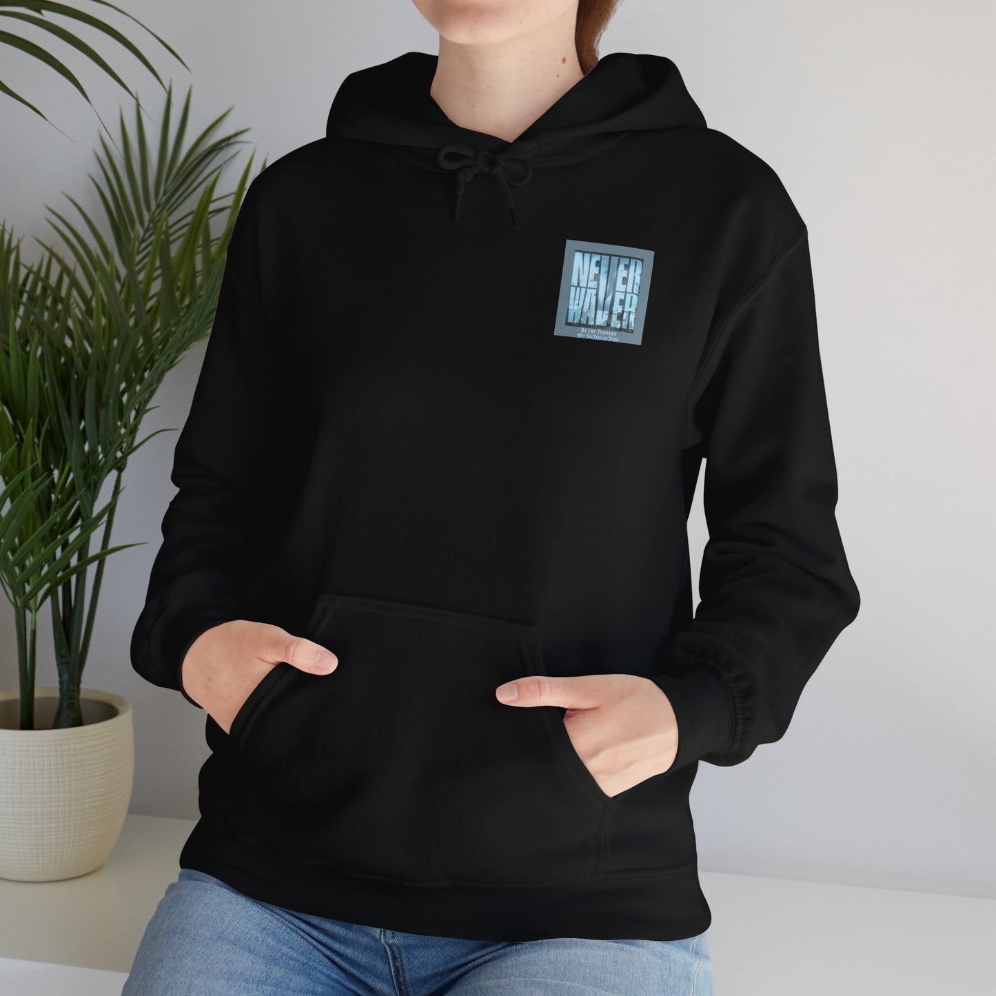 Cozy Unisex Hooded Sweatshirt - "Never Waver" Motivational Design - Never Waver