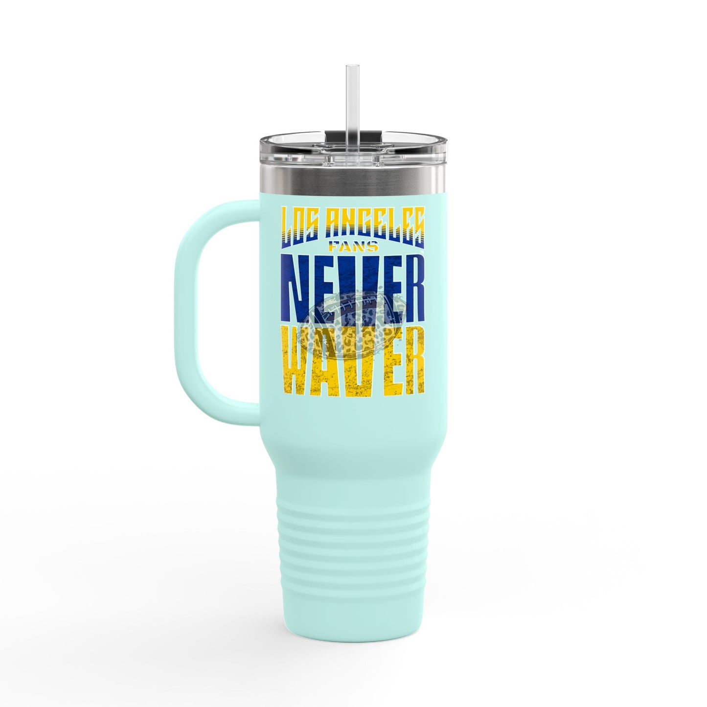 Los Angeles Fans Never Waver W-Leopard Football Insulated Travel Mug, 40oz - Never Waver