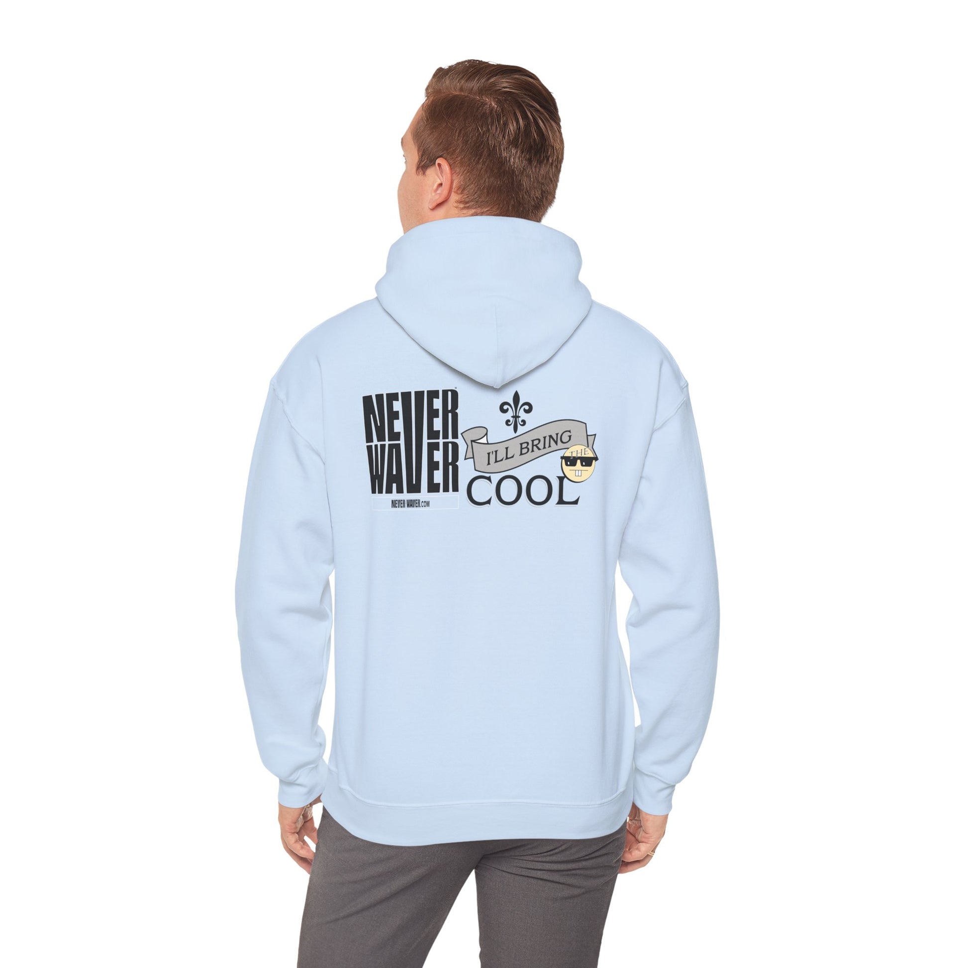 Unisex Heavy Blend™ Hooded Sweatshirt - "Never Waver I'll Bring The Cool" Inspirational Hoodie - Never Waver