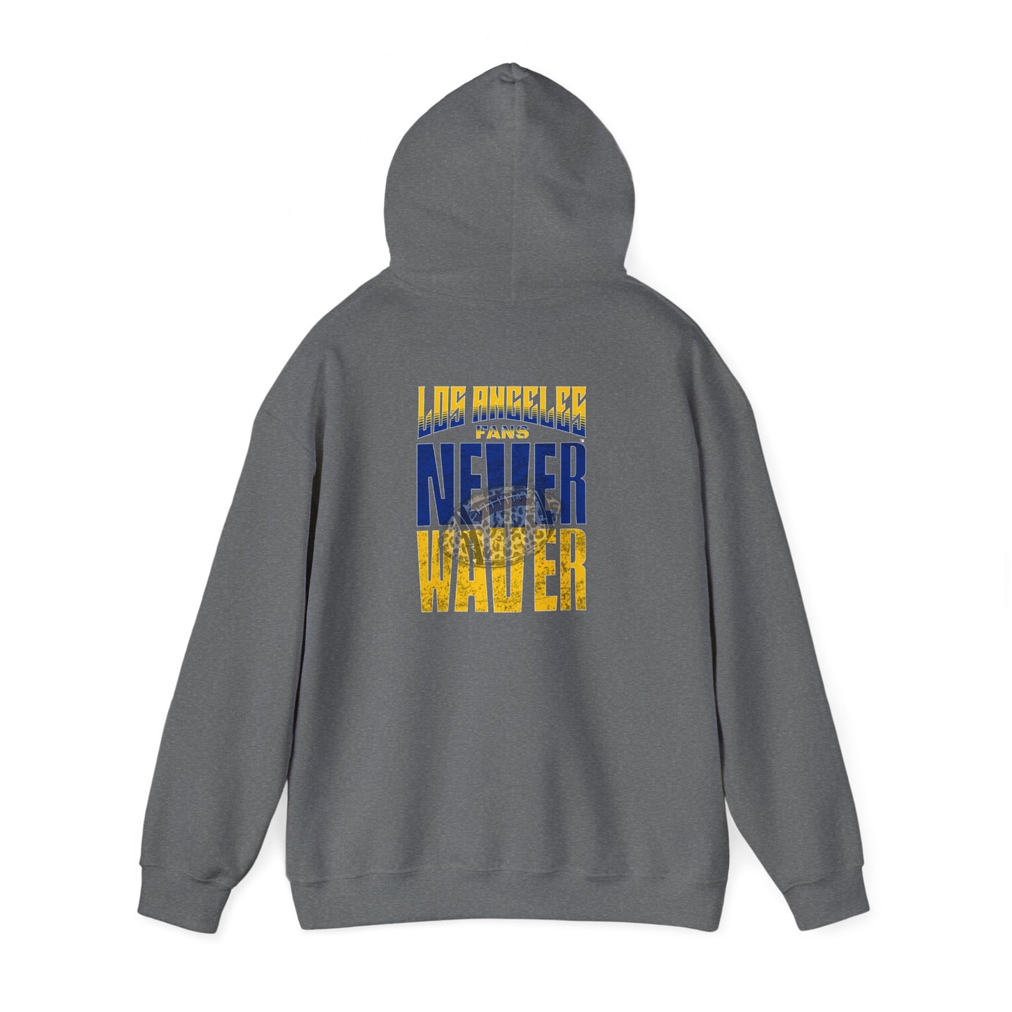 Unisex Heavy Blend™ Hooded Sweatshirt - Los Angeles Fans  NEVER WAVER w Leopard Football | Cozy Streetwear for Every Day - Never Waver