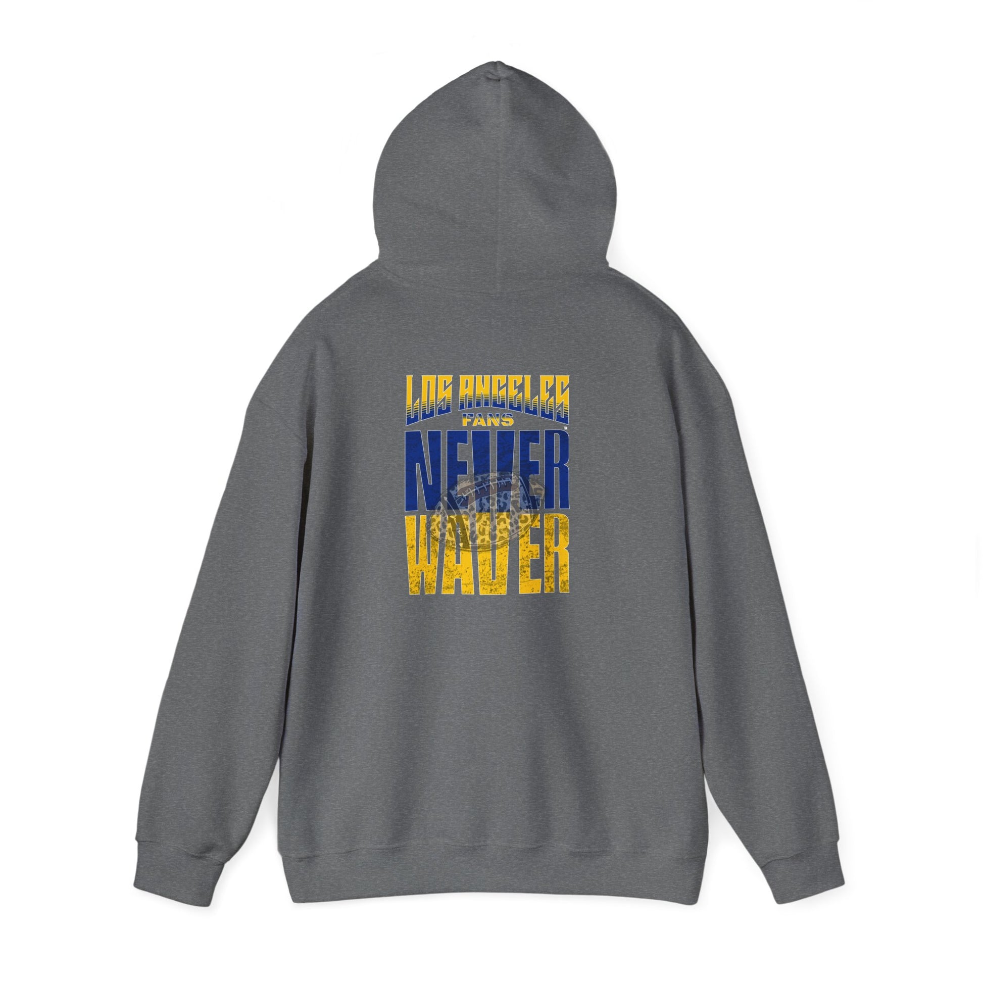 Unisex Heavy Blend™ Hooded Sweatshirt - Los Angeles Fans  NEVER WAVER w Leopard Football | Cozy Streetwear for Every Day - Never Waver
