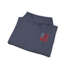 Unisex Heavy Blend™ Hooded Sweatshirt - 'New York Fans Never Waver W Leopard Football' American Pride Design - Never Waver