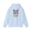 Unisex Heavy Blend™ Hooded Sweatshirt - 'Never Waver' USA Flag Design - Never Waver