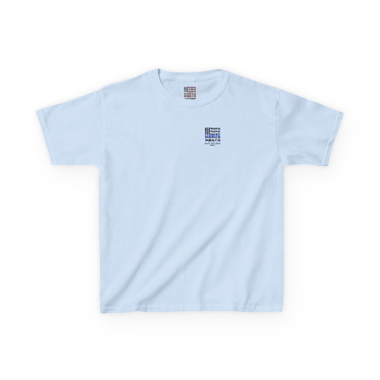 Never Waver Back The Blue  Kids Heavy Cotton™ Tee - Never Waver