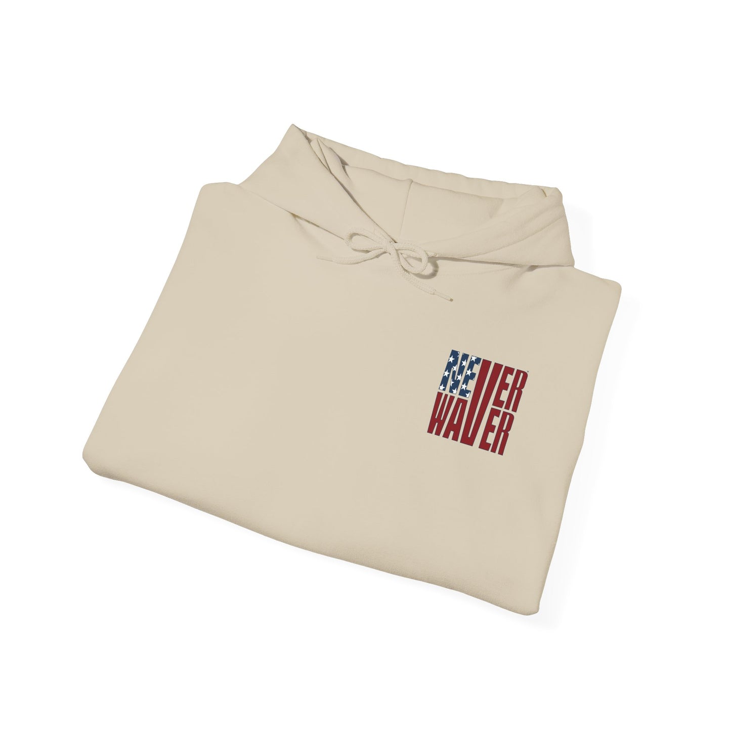 Unisex Heavy Blend™ Hooded Sweatshirt - Stylish Comfort with 'Never Waver Trump Fist Pump W Jesus  Protection' Design - Never Waver