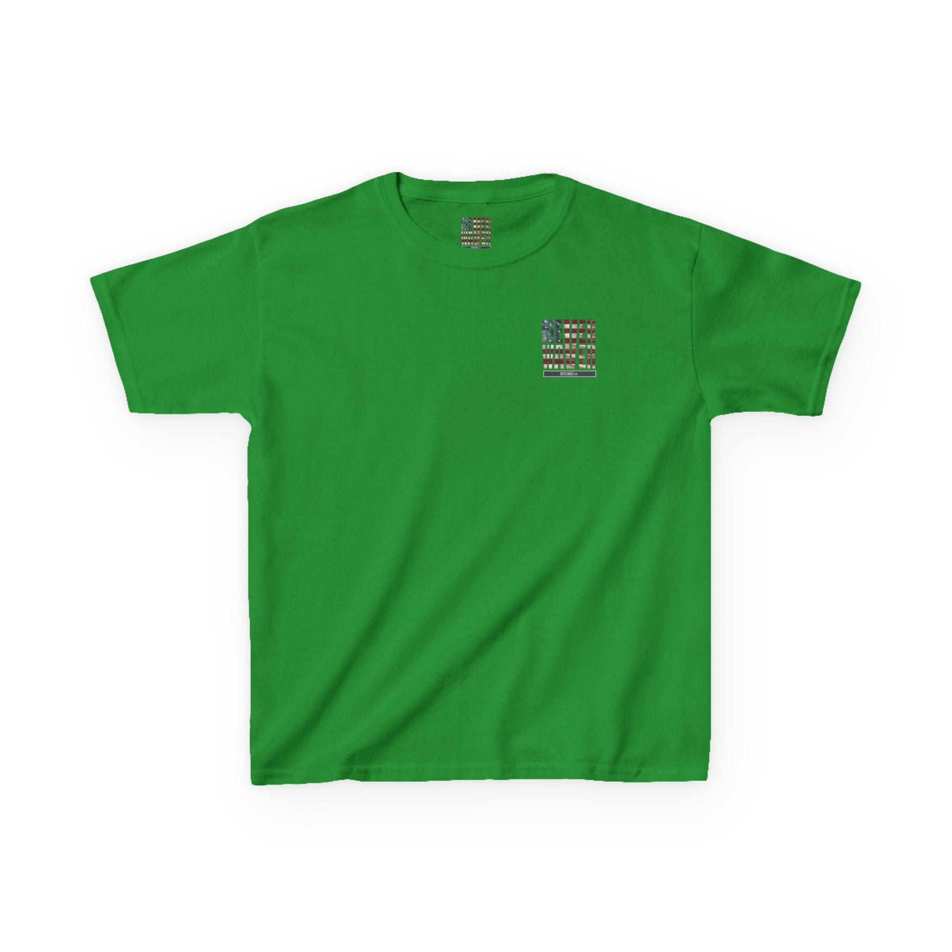 Patriotic Kids Heavy Cotton Tee - 'America Never Waver' USA Graphic Tee - Never Waver