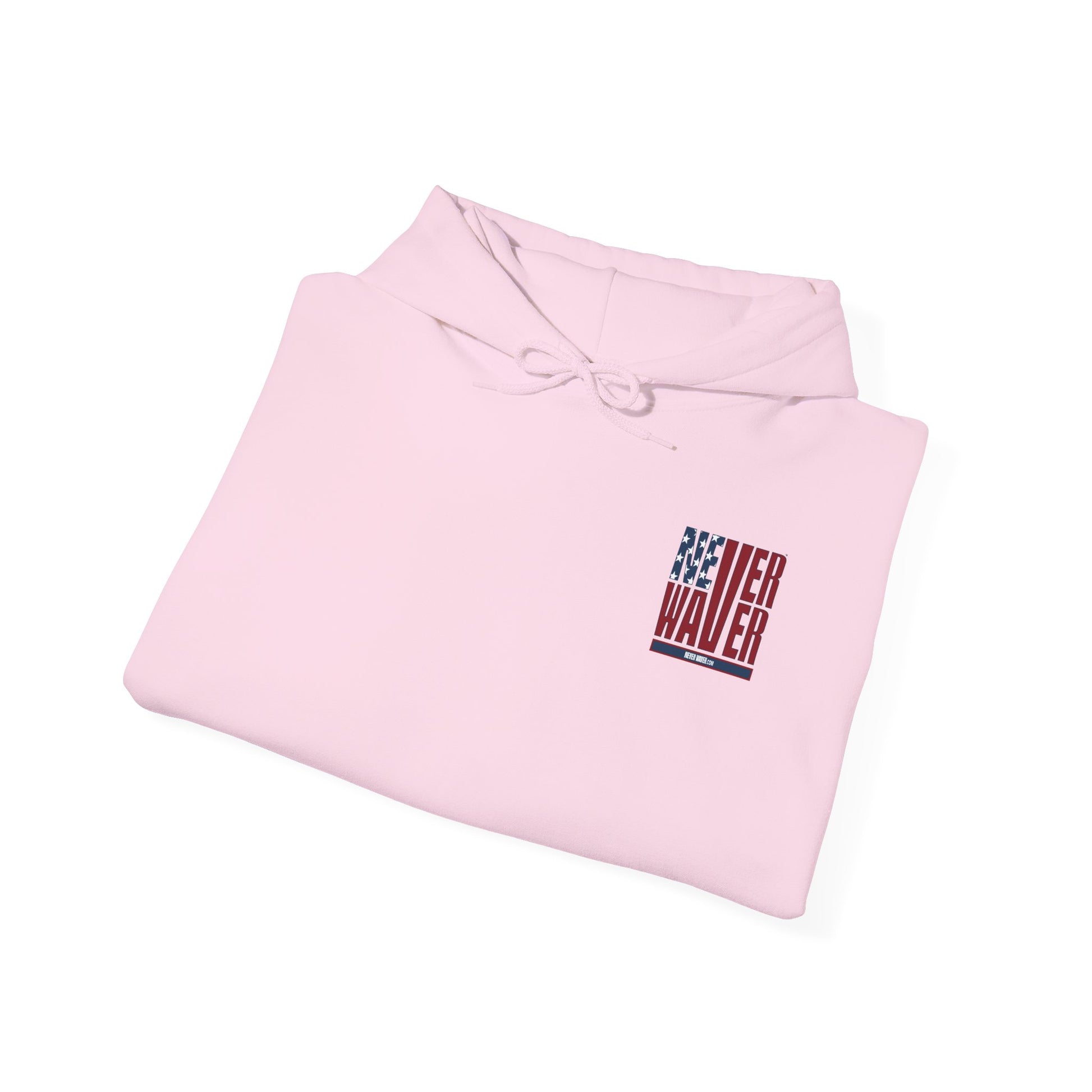 Unisex Heavy Blend™ Hooded Sweatshirt - Never Waver Crew with  American Flag Design - Never Waver