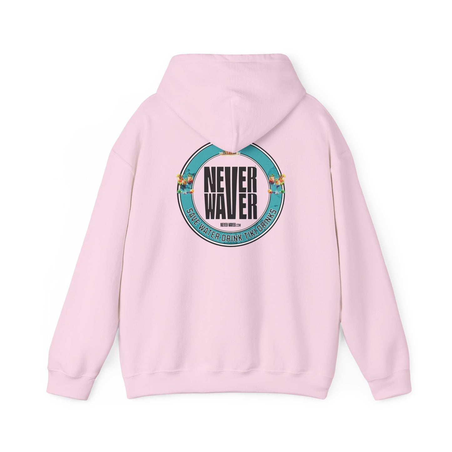 Eco-Friendly Unisex Hoodie: "Never Waver Save Water Drink Tiki Drinks" - Never Waver