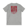 Unisex V-Neck Tee - Never Waver Inspirational Crew T-Shirt - Never Waver