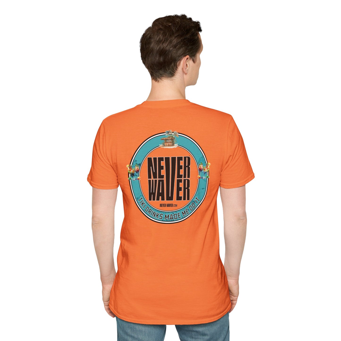 Never Waver Tiki Drinks Made Me Do It? Unisex Soft style T-Shirt - Never Waver